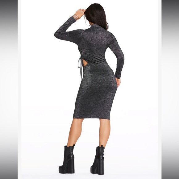 NWT Bodycon dress Jessica Simpson black and silver size XS - Picture 3 of 11